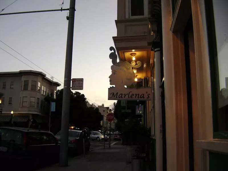 marlena's in the hayes valley area at dusk.